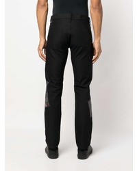 Мужские черные кожаные джинсы в стиле пэчворк от Junya Watanabe