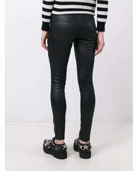 Черные кожаные джинсы скинни от AG Jeans