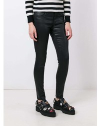 Черные кожаные джинсы скинни от AG Jeans