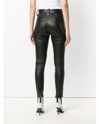 Черные кожаные джинсы скинни от Unravel Project