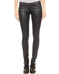 Женские черные кожаные джинсы от AG Jeans