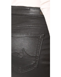 Женские черные кожаные джинсы от AG Jeans