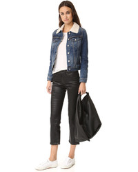 Женские черные кожаные джинсы от AG Jeans