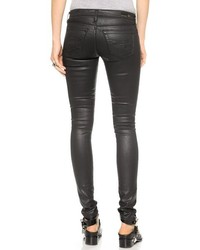 Женские черные кожаные джинсы от AG Jeans