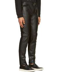 Мужские черные кожаные джинсы от McQ