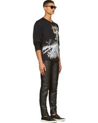 Мужские черные кожаные джинсы от McQ