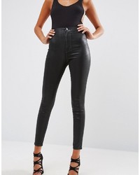 Женские черные кожаные джинсы от Asos