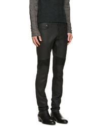 Мужские черные кожаные джинсы от Belstaff