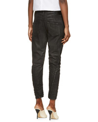 Женские черные кожаные джинсы от Diesel Black Gold