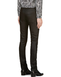 Мужские черные кожаные джинсы от Saint Laurent