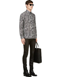 Мужские черные кожаные джинсы от Saint Laurent