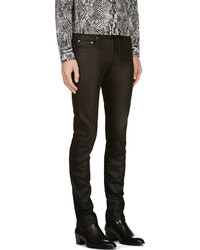 Мужские черные кожаные джинсы от Saint Laurent