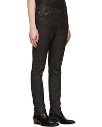 Мужские черные кожаные джинсы от Saint Laurent