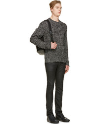 Мужские черные кожаные джинсы от Diesel