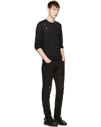 Мужские черные кожаные джинсы от Alexander McQueen