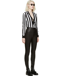 Женские черные кожаные джинсы от Givenchy
