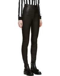 Женские черные кожаные джинсы от Givenchy
