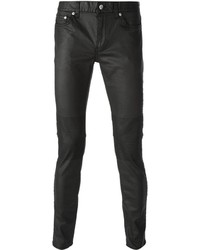 Мужские черные кожаные джинсы от BLK DNM