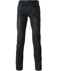 Мужские черные кожаные джинсы от Diesel Black Gold