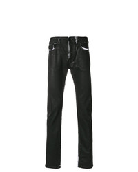Мужские черные кожаные джинсы от Diesel Black Gold