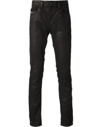 Мужские черные кожаные джинсы от Diesel