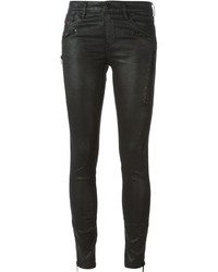 Женские черные кожаные джинсы от Diesel