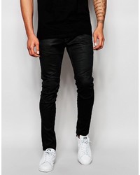 Мужские черные кожаные джинсы от G Star