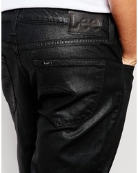 Мужские черные кожаные джинсы от Lee