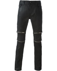 Мужские черные кожаные джинсы от Just Cavalli