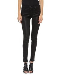Женские черные кожаные джинсы от Koral