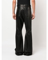Мужские черные кожаные джинсы от Rick Owens