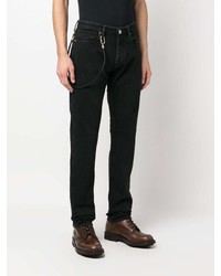 Мужские черные кожаные джинсы от Emporio Armani