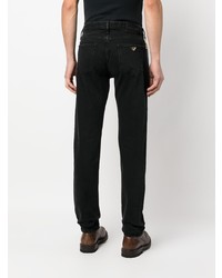 Мужские черные кожаные джинсы от Emporio Armani