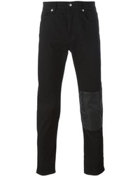 Мужские черные кожаные джинсы от McQ by Alexander McQueen