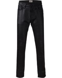 Мужские черные кожаные джинсы от Naked & Famous Denim