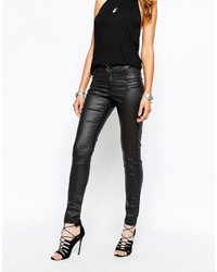 Женские черные кожаные джинсы от Noisy May