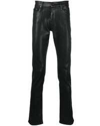 Мужские черные кожаные джинсы от Paige