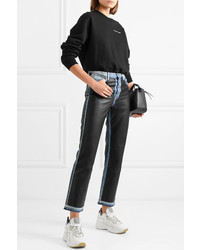 Женские черные кожаные джинсы от Amiri