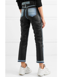 Женские черные кожаные джинсы от Amiri