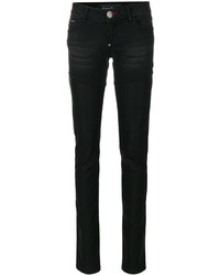Женские черные кожаные джинсы от Philipp Plein
