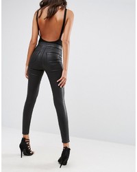 Женские черные кожаные джинсы от Asos