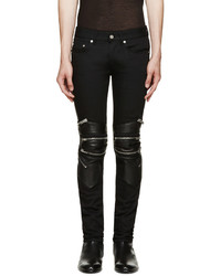 Мужские черные кожаные джинсы от Saint Laurent