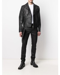 Мужские черные кожаные джинсы от Alexander McQueen