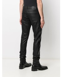 Мужские черные кожаные джинсы от Alexander McQueen