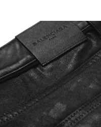 Мужские черные кожаные джинсы от Balenciaga