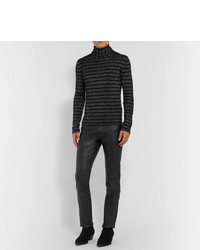 Мужские черные кожаные джинсы от Saint Laurent