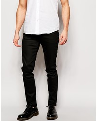 Мужские черные кожаные джинсы от Weekday