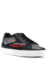 Мужские черные кожаные кеды с принтом от Paul Smith