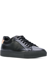 Мужские черные кожаные кеды с принтом от Paul Smith