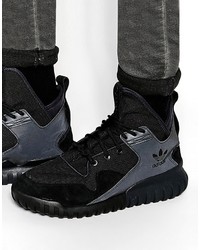 Мужские черные кожаные кеды от adidas